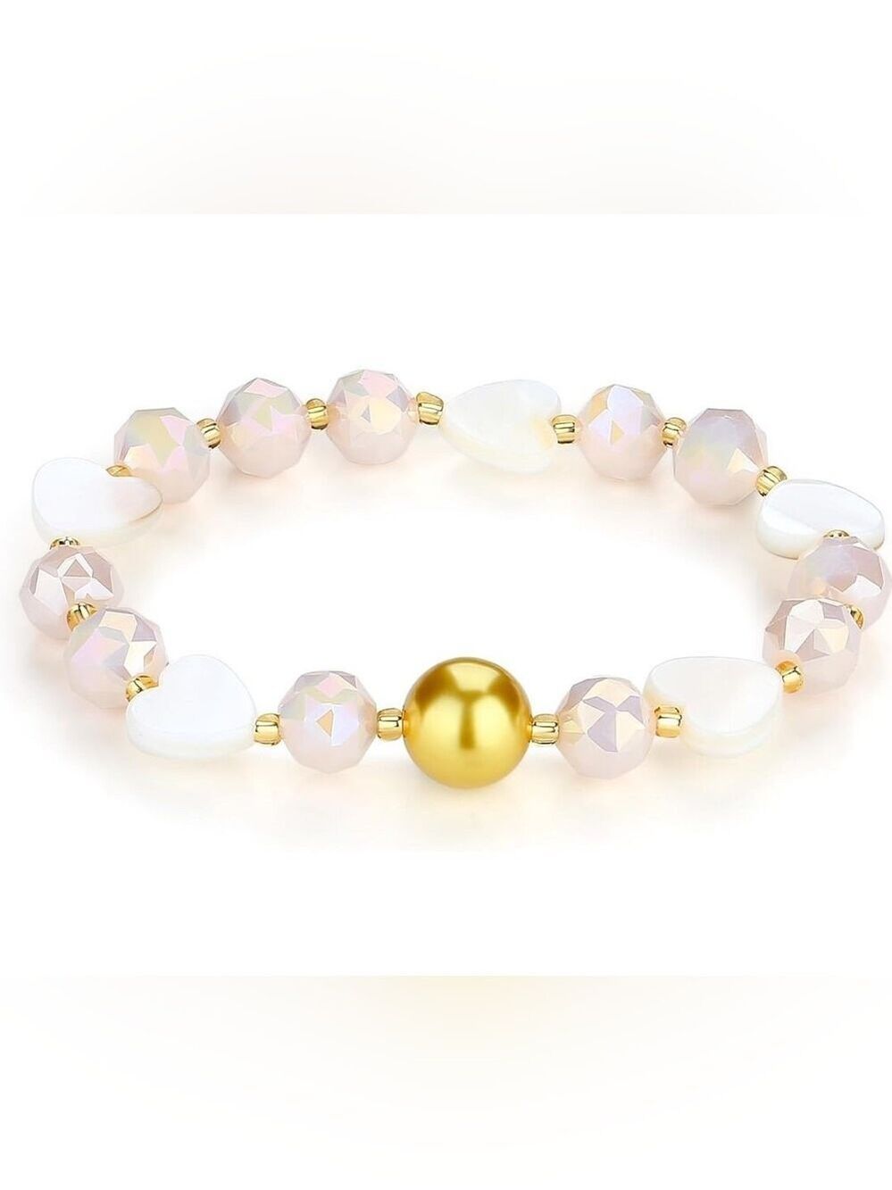12MM South Sea Pearl Shell Stretch Beaded Bracelet